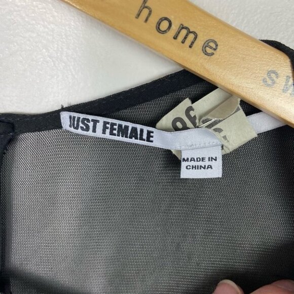 Garmentory Just Female Black Jumpsuit Size XS Mesh Panel Pockets Sleeveless Min - Picture 4 of 12